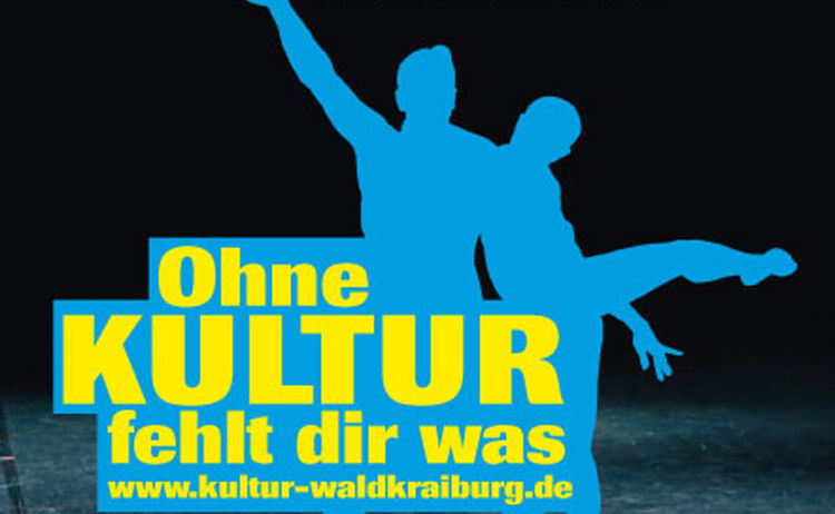 Plakat "Ohne Kultur fehlt dir was", auf dem ein Tänzerpaar ausgeschnitten ist: Zum Vergrößern auf Bild klicken