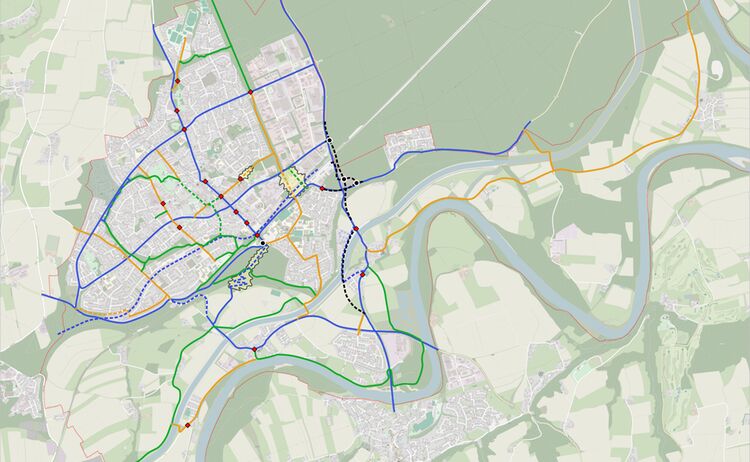 Das geplante Radwegenetz für Waldkraiburg