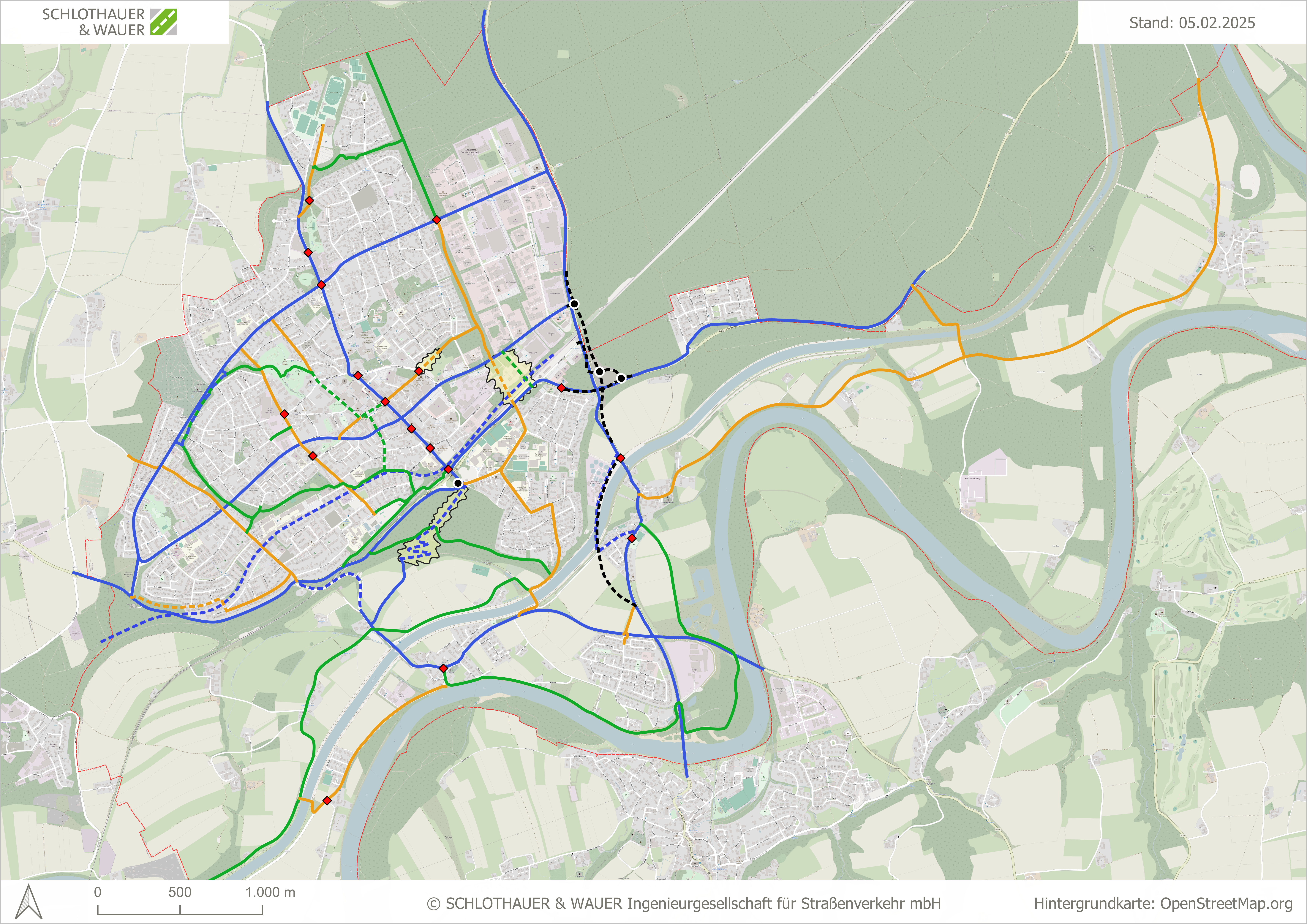 Das geplante Radwegenetz für Waldkraiburg