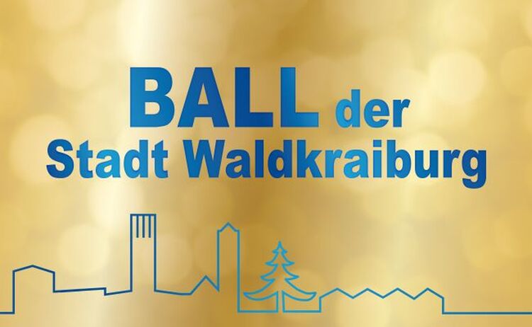 Einladungskarte Ball der Stadt in gold und blau