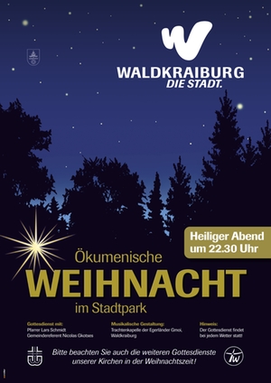 Weihnachtlicher Stadtpark bei Nacht